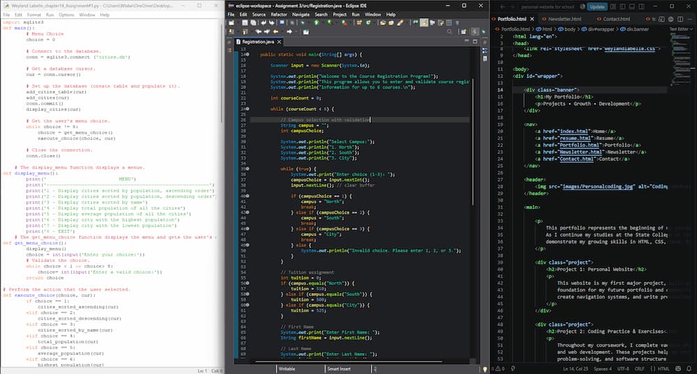 Coding Screenshot